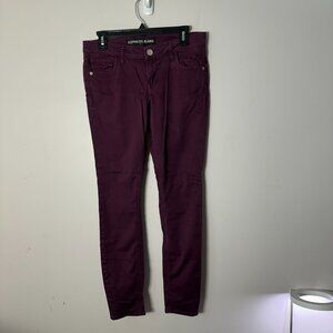 EUC Express Jeans Legging Stella Low Rise 6 Purple Plum Womens